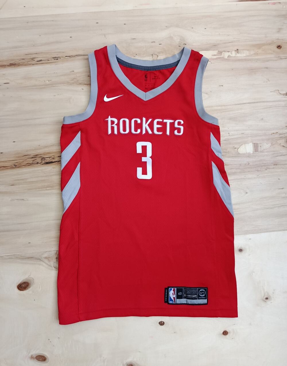 100% Authentic CP3 Nike Rockets Icon Editon Jersey Red Size 40 S Mens